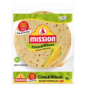 Mission Corn & Wheat Blend 10" Tortillas - 14.58oz/10 ct - 1 of 4