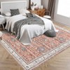 Floral Area Rugs for Living Room, Vintage Low Pile Machine Washable Area Rug, Bedroom Office Dining Room Home Decor - 2 of 4