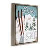 Stupell Industries Live To Ski Rustic Snow Sports Floating Frame Canvas Art, Brown, 18" x 18" - 2 of 4