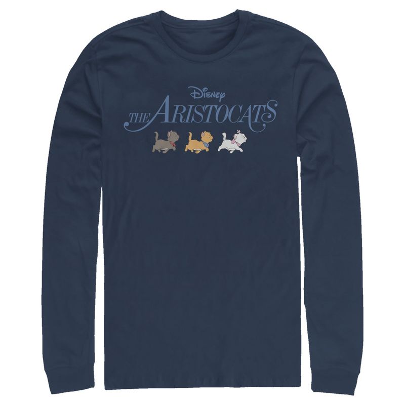 Men's Aristocats Kitten Strut Movie Logo Long Sleeve Shirt, 1 of 5