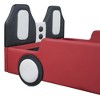 TIRAMISUBEST Twin Size Race Car-Shaped Platform Bed with Wheels, PU Leather Car Bed with Headboard for Kids - 4 of 4