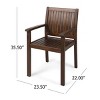 Set of 2 Rustic Acacia Wood Outdoor Dining Chairs, Teak Finish with Slat Panel Design, Weather-Resistant & Stylish Seating-Coolbibila - 4 of 4