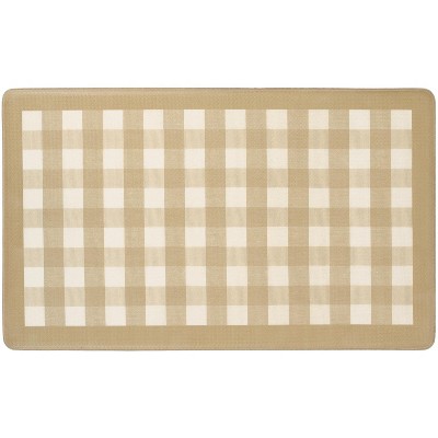 1'6"x2'6" Rectangle PVC (Polyvinyl Chloride) Floor Mat Beige,White - GoodGram