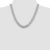Black Bow Jewelry Men's 10.5mm Sterling Silver Solid D/C Domed Curb Chain Necklace - 2 of 4