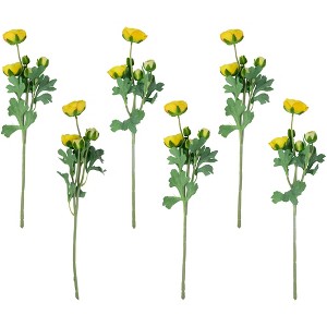 Northlight Real Touch™ Yellow Ranunculus Artificial Floral Sprays, Set of 6 - 21" - 1 of 4