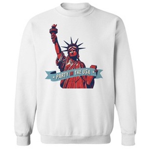 Rerun Island Men's Party In The Usa Americana 4Th Of July Long Sleeve Graphic Cotton Pullover Sweatshirt - 1 of 4