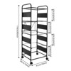 YIYIBYUS 4-Tier Rolling File Cart, Movable Hanging Files Stand with Wheels - 4 of 4