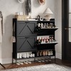 4 Drawer Shoe Cabinet, Four-Door Organizer, Compact Wooden Design, Space-Saving Entryway Cabinet, Modern Living Room Furniture - 2 of 4