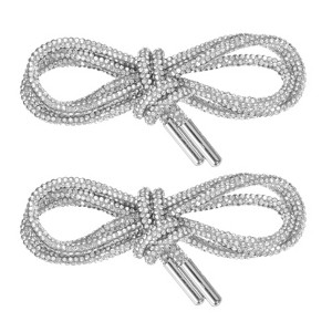 Unique Bargains Shoe Accessories Replacement Bling Crystal Rhinestone Laces 2 Pcs - 1 of 4