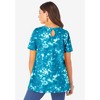 Roaman's Women's Plus Size Ultimate Swing Tee With Keyhole Back - 3 of 4