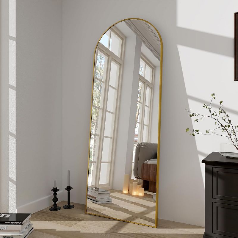 HOMLUX Arched Full-Length Mirror, Rounded Corners, 3 of 7