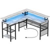 Aheaplus L Shape Computer Desk Reversible Gaming Desk with Charge Station and LED Light - 3 of 4