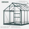 6' x 10' Greenhouse for Outdoors, Polycarbonate Greenhouse with Rain Gutter and Roof Vent, Aluminum Walk-in Green Houses for Outside - 4 of 4
