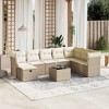 vidaXL 9 Piece Patio Sofa Set with Cushions - Beige and Cream - Without Storage - 9 Items - 2 of 4