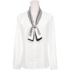 INSPIRE CHIC Women's Satin Striped Contrast Color Skinny Long Hair Ribbon Neck Scarves 1 Pc - 2 of 4