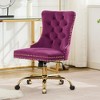 QingMoon Velvet Home Office Chair, Adjustable Swivel Desk Chair, Modern Ergonomic Computer Chair with Metal Base and Nailhead for Studio - 2 of 4