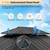 Aoodor Wood Gazebo, Upgrade Cedar Wooden Frame Gazebo with 2-Tier Galvanized Steel Roof and Charging Socket for Patio, Backyard, Deck - 4 of 4
