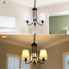 PAKOKULA Modern 3-Light Black Farmhouse Branch Chandelier with White Fabric Shade - 4 of 4
