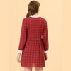 INSPIRE CHIC Women's Plaid Long Sleeve Button Contrast Point Collar Shirt Dress - 4 of 4