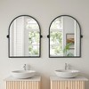 Wooakway 32"H Arched Bathroom Mirror with Pivoting Design Metal Frame for Vanity Living Room Bedroom Entryway Black - 3 of 4