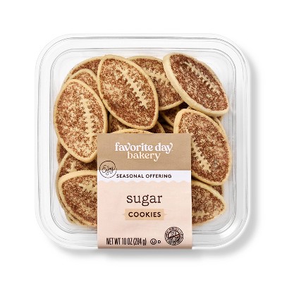 Football Mini Shaped Sugar Cookies - 10oz/25ct - Favorite Day™
