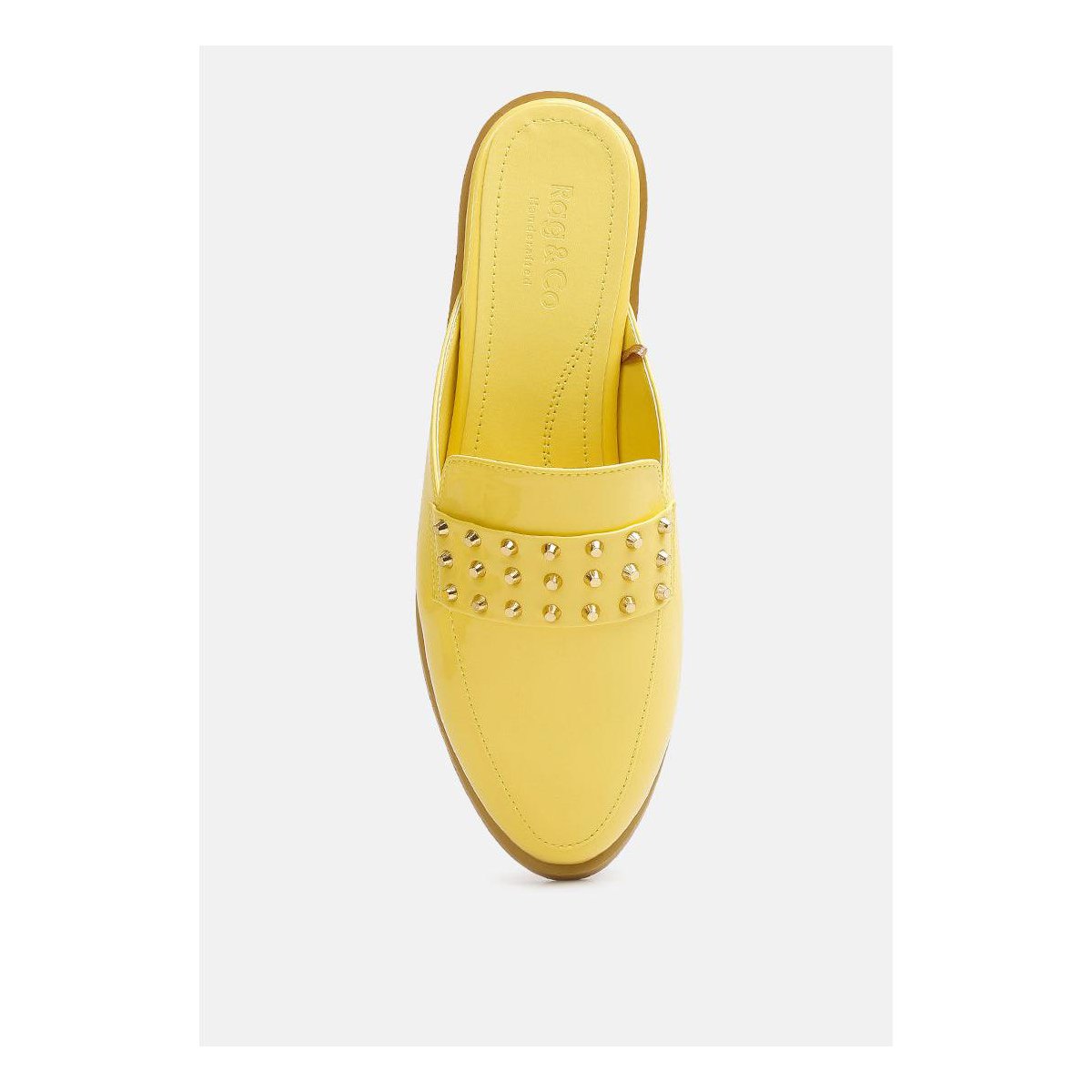 Женские сабо Rag & Co Womens Yashta Patent Studded Flat Mules 8 — фото 6