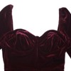 Womens Velvet Dress Sweetheart Neck Thigh Slit Slim Fit Midi Dress Velvet Christmas Dress High Waist Long Sleeve A Line Bustier Dress - 3 of 4