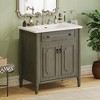 ACEPANO 31 in. W Vintage Country Style Bathroom Vanity with Sink, Soft-Close Doors & Adjustable Shelves-Gray - 3 of 4
