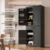 Tall Pantry Storage Cabinet, Kitchen Cabinet with Drawer, Door Shelves, Adjustable Shelves, Narrow Wooden Bathroom Cupboard, Large Wooden Cabinet - 4 of 4