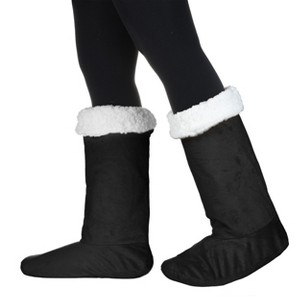 Women's Faux Shearling Lined Slipper Socks, Kid's Winter Indoor Home Non Skid Booties, Soft, Warm, Fluffy, Cozy, Fuzzy, Gifts - Catalonia - 1 of 4