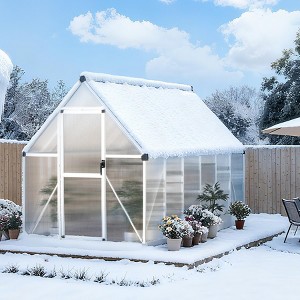 6 ft x11 ft Polycarbonate Aluminum Outdoor Greenhouse for Outdoors, Garden, Aluminum Large Walk-In Greenhouses - 1 of 4