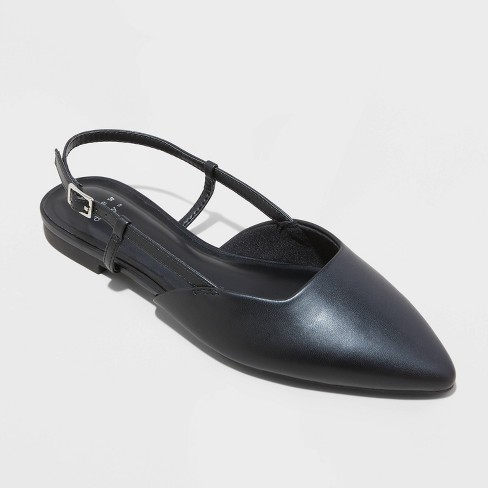 Womens black hot sale slingback flats