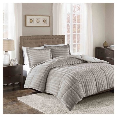 York Brushed Faux Fur Comforter Mini Set : Target