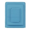Hastings Home 4-pc Brushed Microfiber Sheet Set With 1 Fitted Sheet, 1 Flat Sheet, and 2 Pillowcases - Queen Size, Blue - 2 of 4
