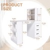 Computer Desk, Modern Office Desk with 3 Drawers, 4 Open Storage Shelves and 4-in-1 Power Outlets - 2 of 4