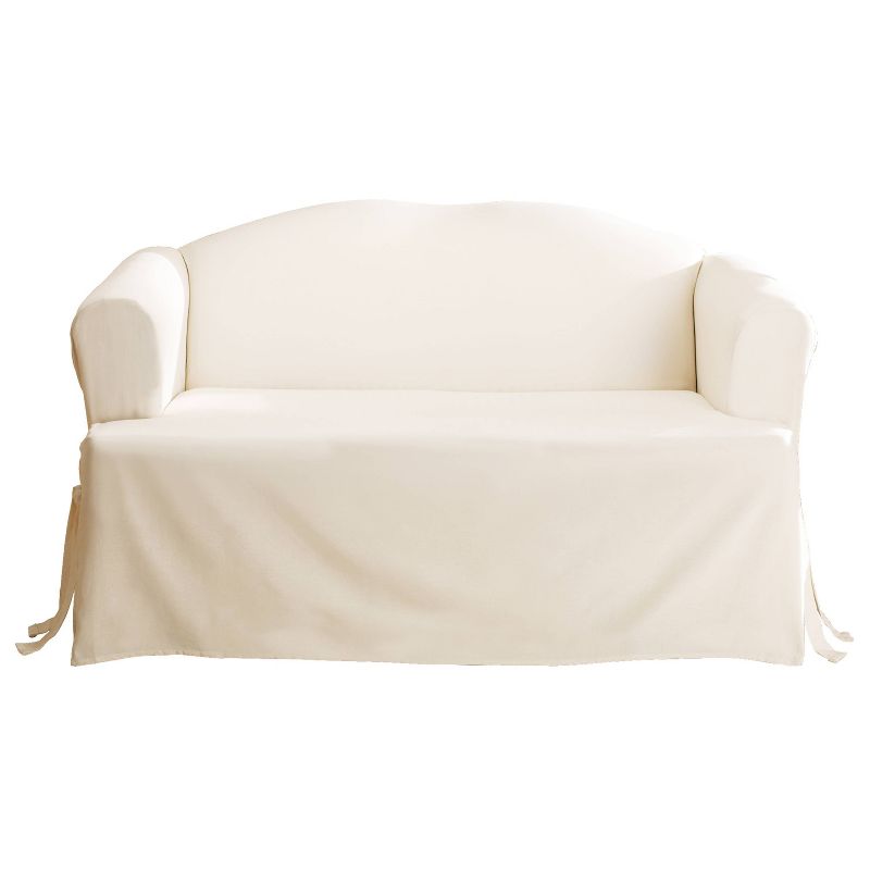 Duck T Cushion Sofa Slipcover Natural - Sure Fit, 2 of 4