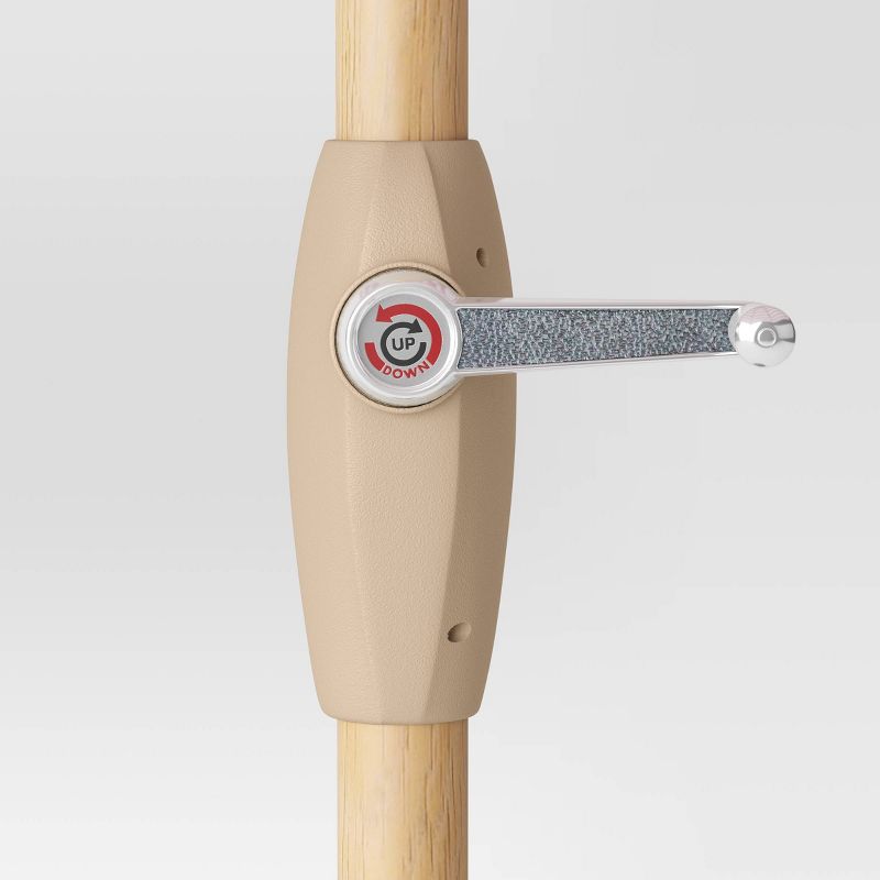  9' Round Outdoor Patio Market Umbrella with Light Wood Pole - Threshold™, 6 of 8