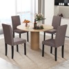 Tangkula Dining Chair Set of 4 Fabric Upholstered Rubber Wood Legs Side Armless - 3 of 4