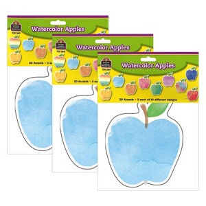 Teacher Created Resources Watercolor Apples Accents 30 Per Pack 3 Packs (TCR5611-3) - 1 of 2