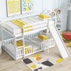 NicBex Twin Over Twin Bunk Bed with Slide,Loft Bed with Safety Guardrails and Ladder for Bedroom,Gray/White/Brown - 2 of 4
