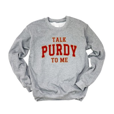 Simply Sage Market Women's Graphic Sweatshirt Varsity Talk Purdy To Me - 2XL - Graphite