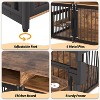 Dog Crate Furniture, Dog Cage with 2 Open Storage Shelves, 360¡ã Adjustable Raised Feeders, 2 Stainless Steel Bowls Indoor Crate for Heavy Dogs - 4 of 4