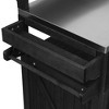 Kumasinova 53.3" Outdoor Kitchen Island on Wheels,Grill Cart with Raised Shelf&Stainless Steel Top,Rolling Cart with Internal Storage Rack for Patio - 3 of 4