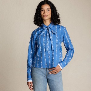 Lands' End Women's Easy Care Shirt with Removable Bow - 1 of 4