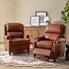 Set of 2 Elisabete Modern Wingback Genuine Leather Recliner with Vintage Nail Head Trim for Living Room and Bedroom| ART OF LIVING DESIGNS - 2 of 4