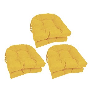 Blazing Needles, 16-inch Spun Polyester Solid Outdoor U-shaped Tufted Chair Cushions (Set of 6) - 1 of 1