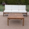 GDFStudio Abena Outdoor Acacia Wood 3 Seater Sofa and Coffee Table Set with Cushions - 2 of 4