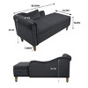 Traditional Tufted Ottoman Bench with Hidden Storage and Rolled Armrest for Bedroom or Living Room -3irtyhousy - 4 of 4