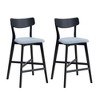 NicBex Fashion Bar Stools Set of 2, Wooden Upholstered Counter Stools, Dining Chair with Back and Footrest for Bar, Kitchen - 2 of 4