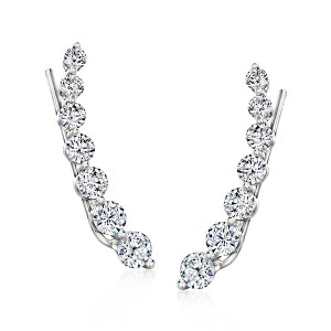 Ross-Simons 1.90 ct. t.w. Graduated CZ Ear Crawlers in Sterling Silver - 1 of 4